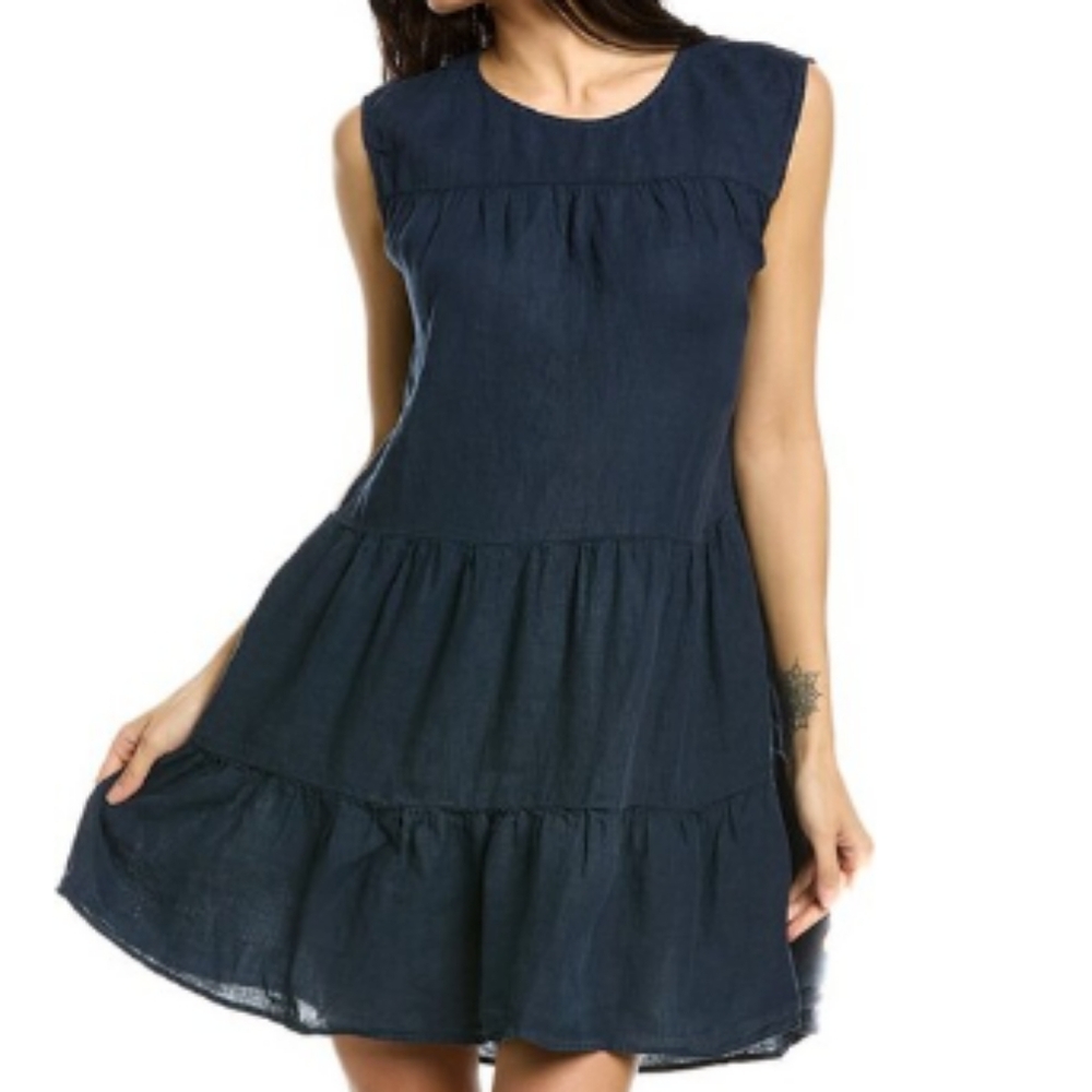 Velvet by Graham and Spencer Addie Tiered Linen Mini Dress